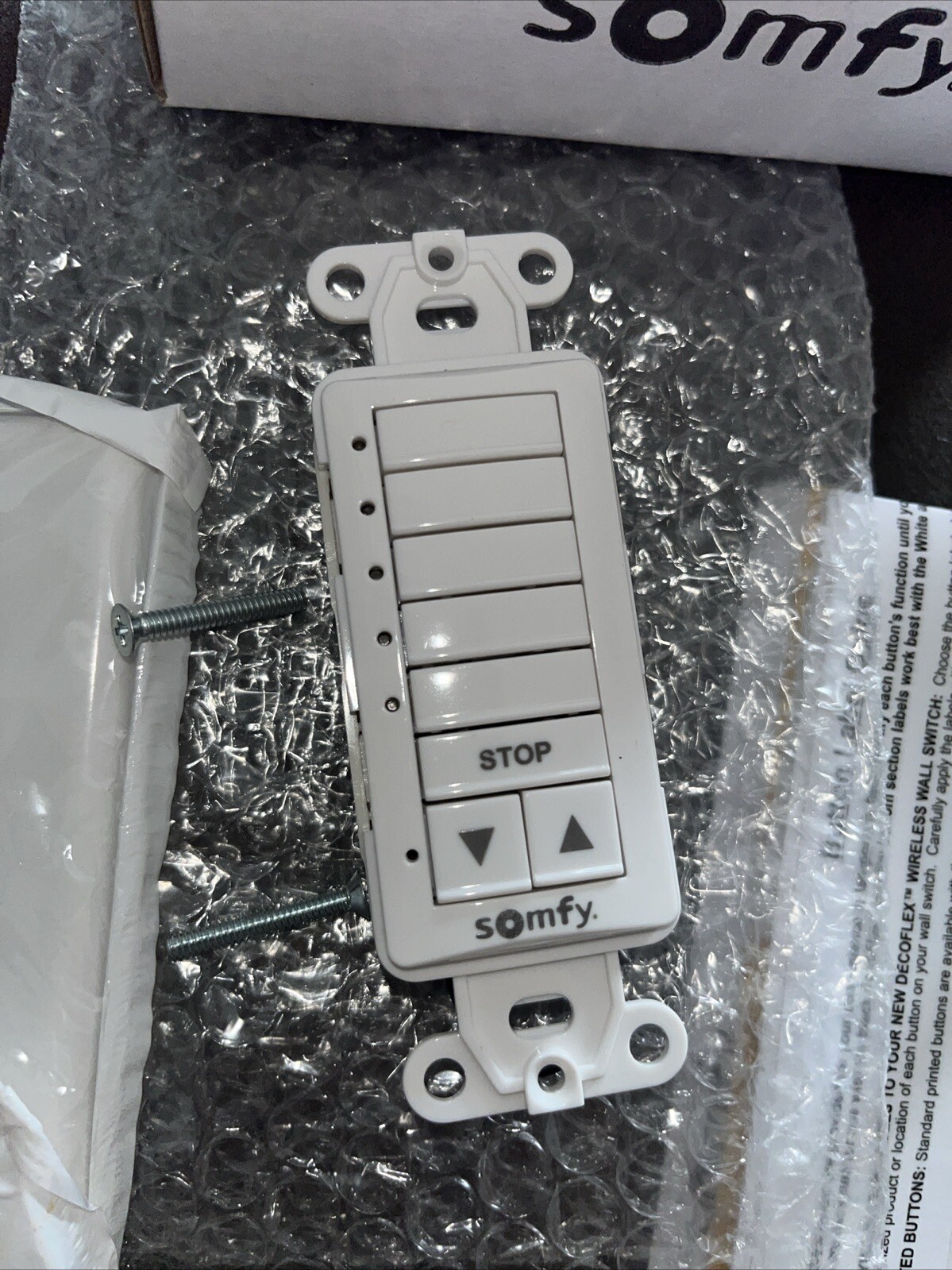 Somfy 1810813 5 channel remote control blind switch Part number White BRAND NEW