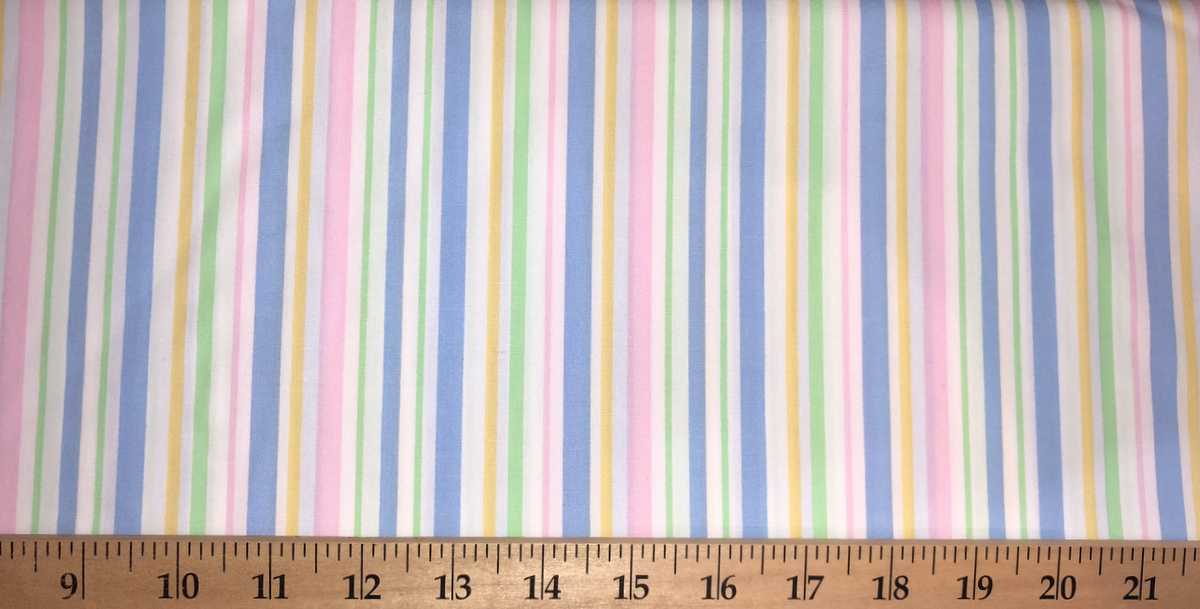 Pastel Nursery Stripe Valance Blue Pink Yellow Green Baby Nursery Curtain Topper