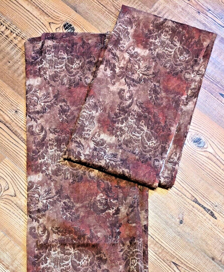 JCP Home Crinkle Sheers in Brown, Beige & Rust Set of 2 (50×84) Rod Pocket