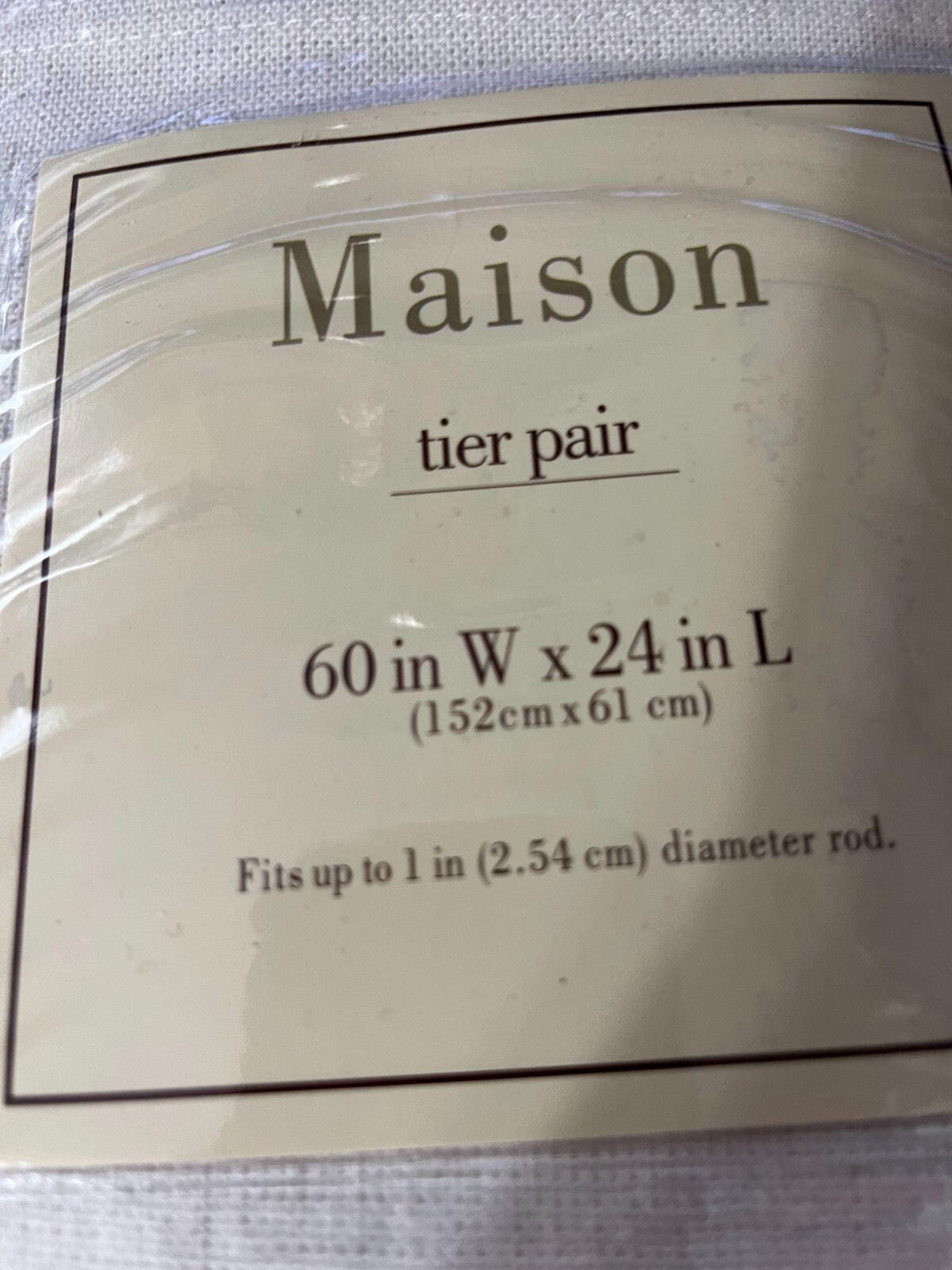 Bed Bath & Beyond Maison Chateau Tier- 1 Pair Linen Curtains Ivory 60″ W x 24″ L