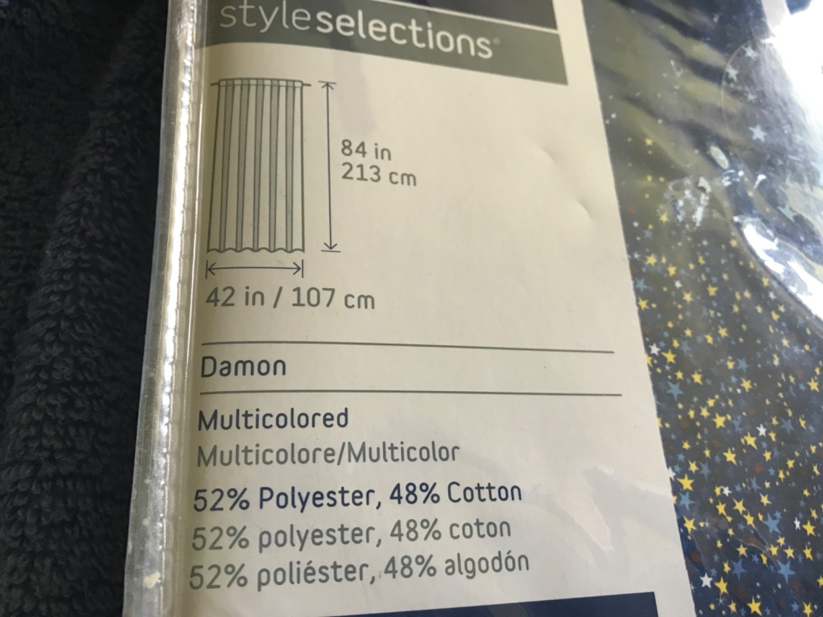 Glow-in -the -dark stars window panel 84”, new