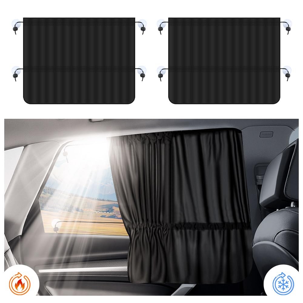 2PCS Car Window Sun Shades Suction Cup Side Window Cover Privacy UV Block