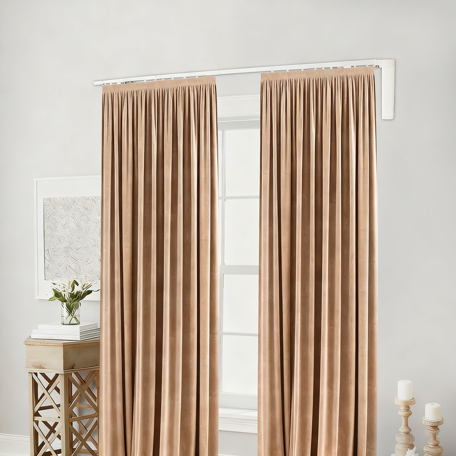 47.2-86.6*13in Electric Curtain Rail with Remote Control Electric Curtain Track