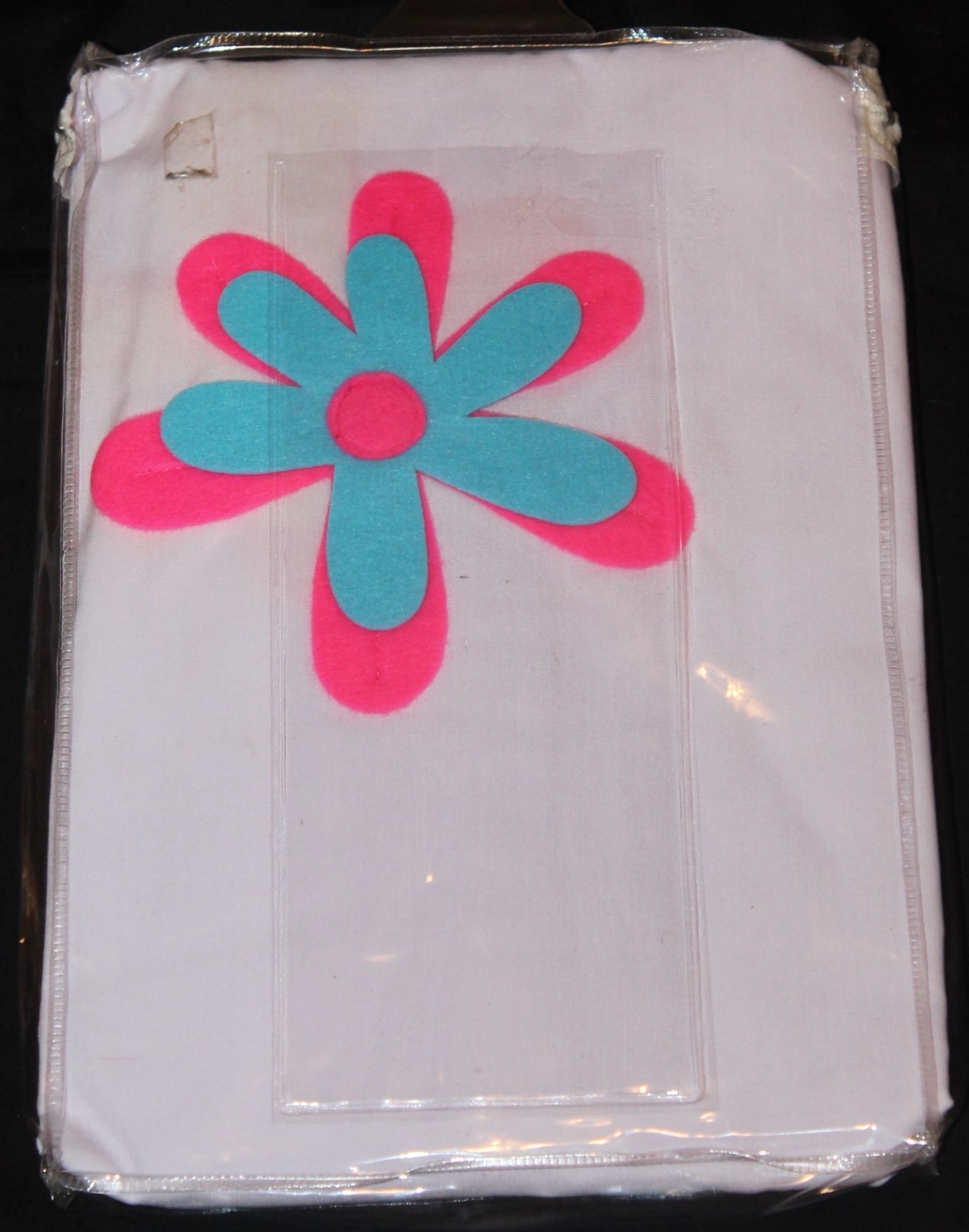 (2) Felt Flower Tab Top Windows Panel White Multi girls room decor new 42×84