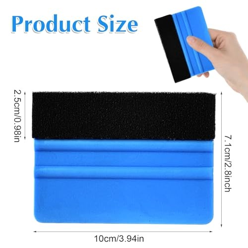 Mabor Vinyl Squeegee Tool, Blue Plastic Felt Squeegee for Vinyl Scraper for
