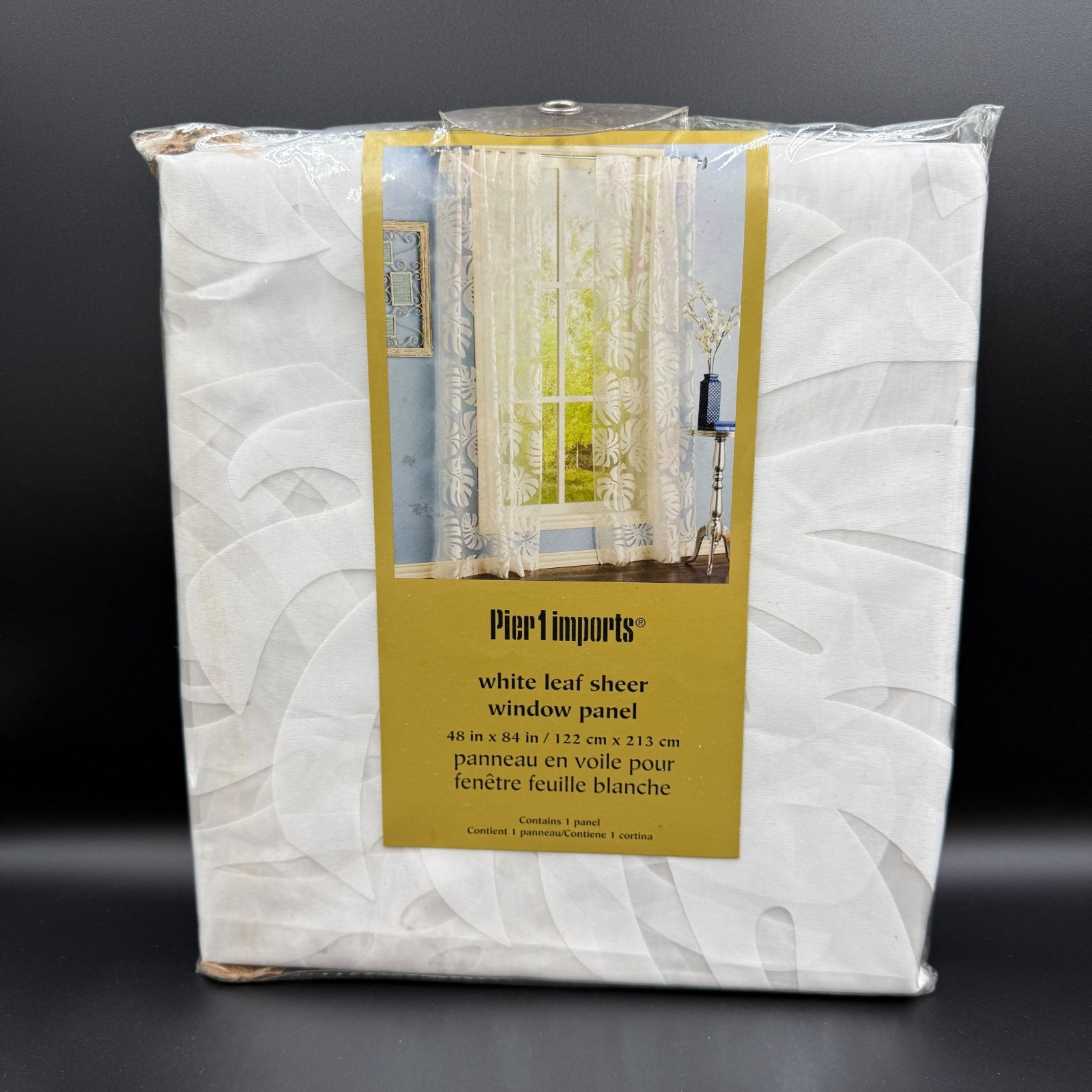 Pier 1 Imports Panel Window Curtains White Sheer Leaf 48 in x 84 in