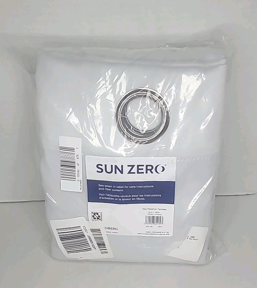 SUN ZERO Oslo 52″ x 108″ Theater Grade Blackout Grommet Curtain 1 Panel / White