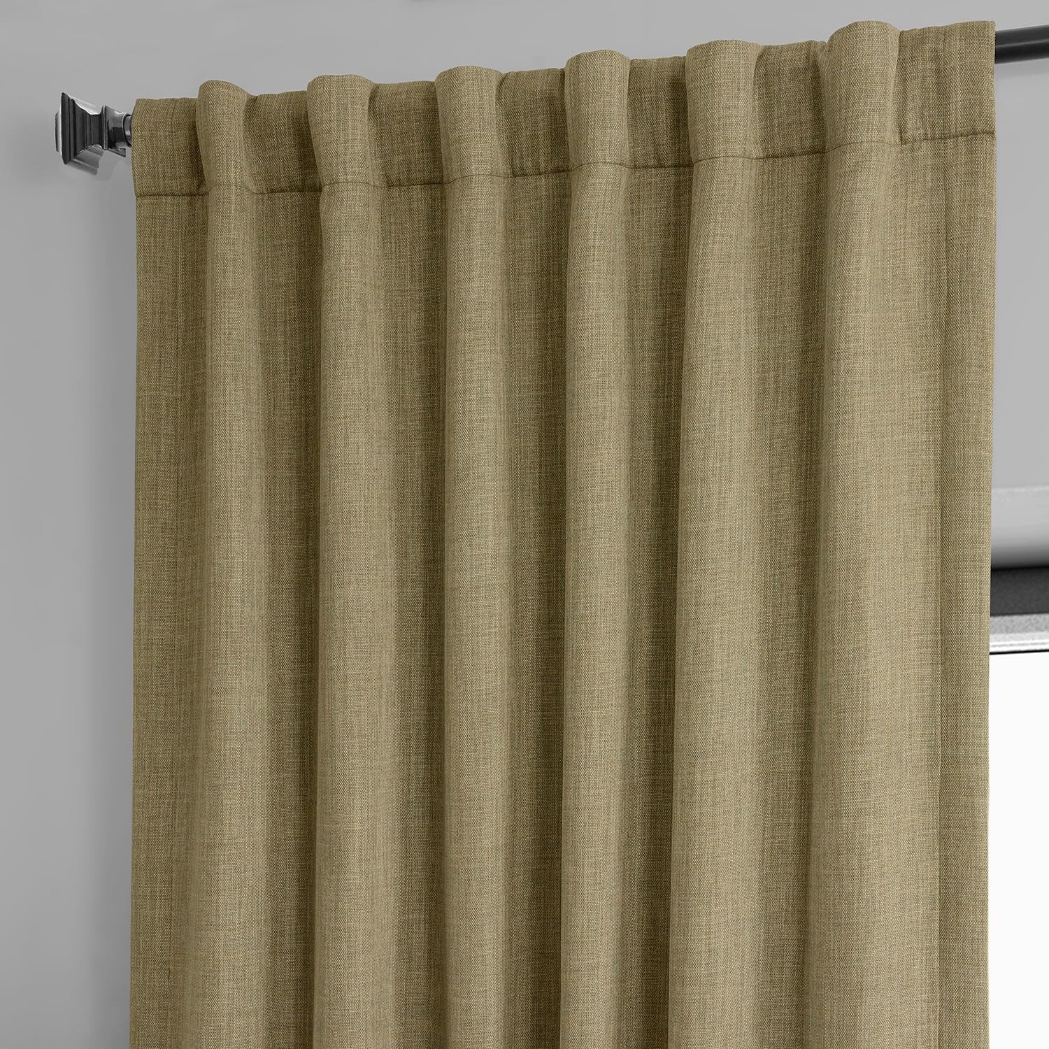 1 Panel Nomad Tan 84″L x 100″W Linen Darkening Curtains For Bedroom Living Room