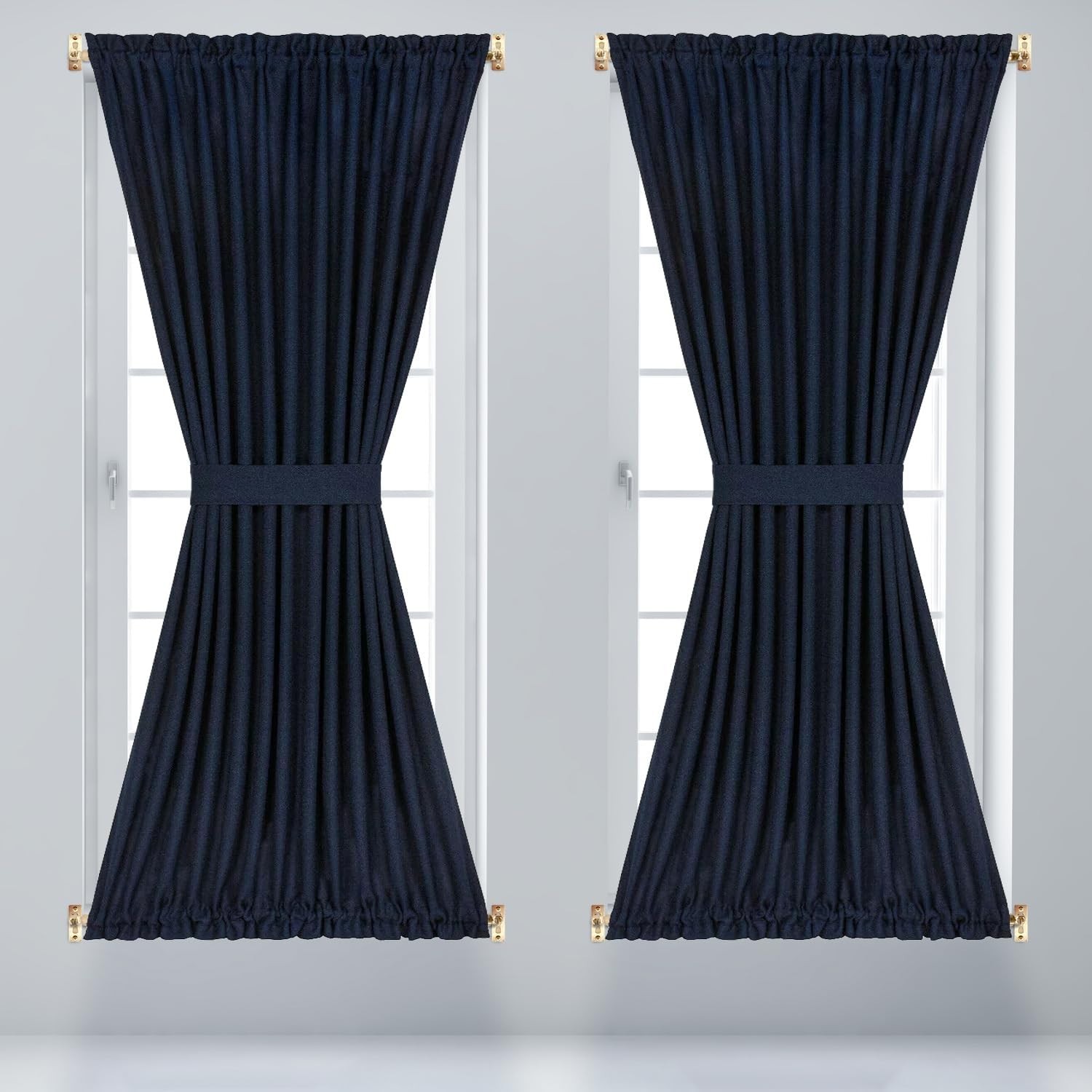4 PACK: Amazing Drapery Hardware Swivel Sash Curtain Rod, BRASS adjust 21-38″