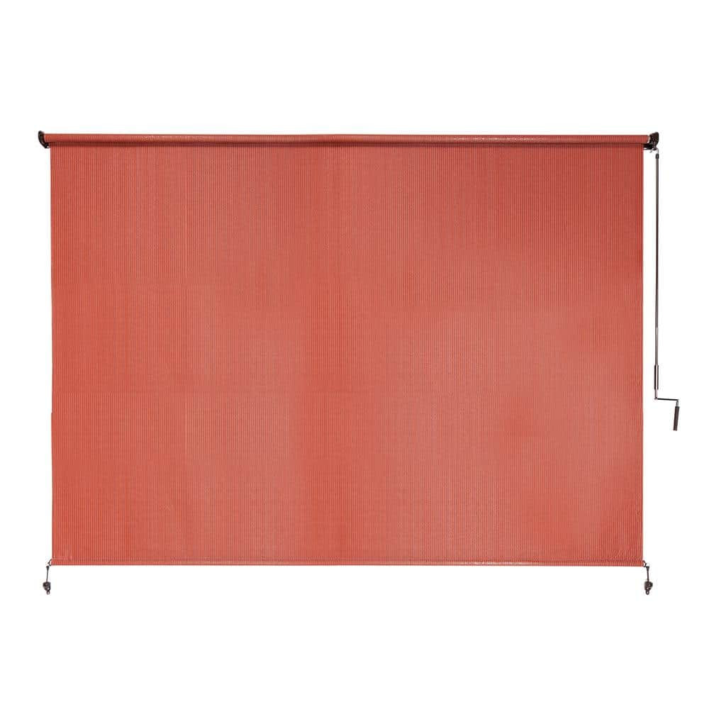 Terracotta UV Blocking Fade Resistant Fabric Exterior Roller Shade 96 In. W X 72