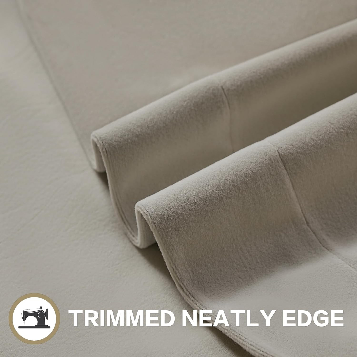 Luxury Velvet Pleated Curtains 102 Inches Long 1 Panel, Camel Beige Pinch Pleate