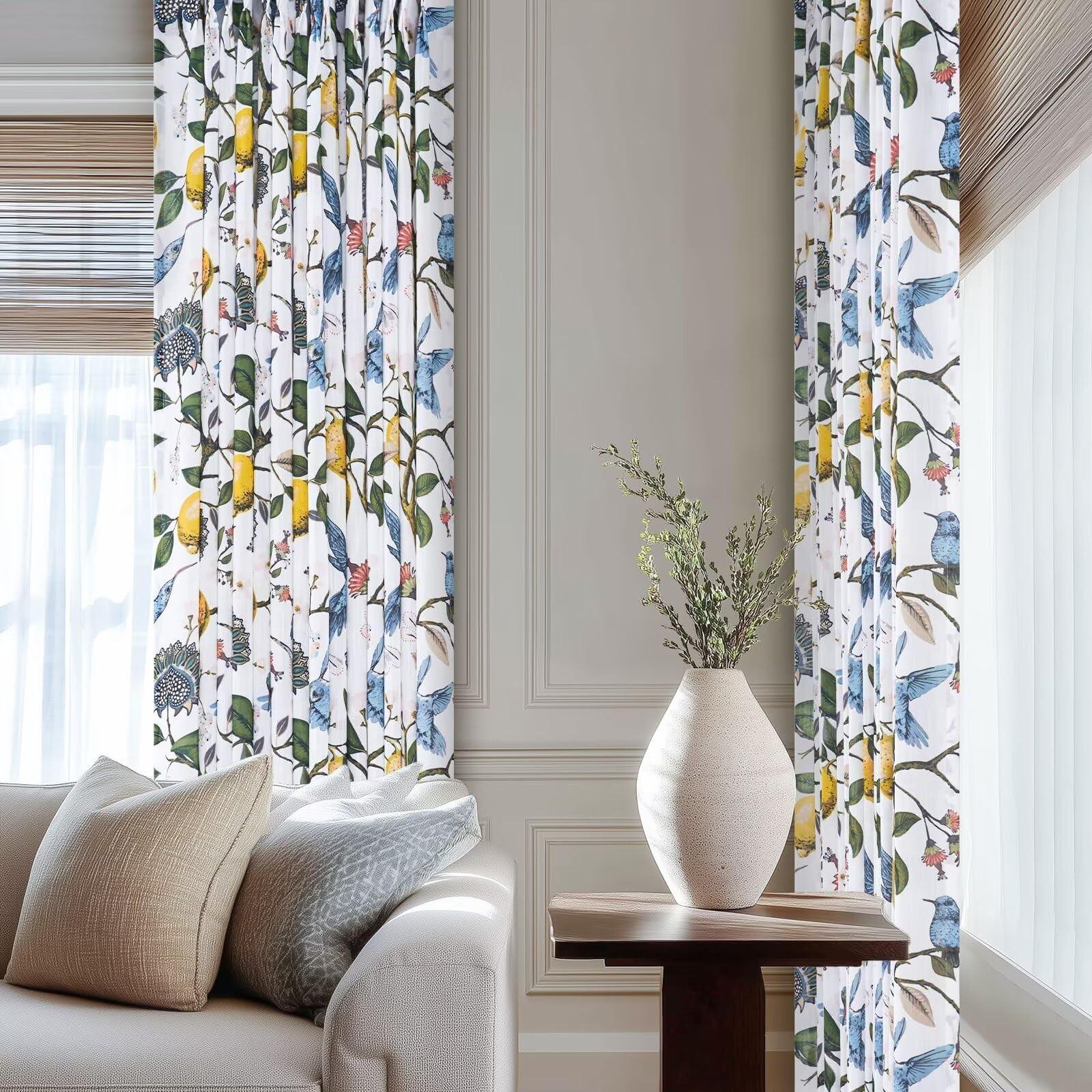 Drapenova White Small Window Half Curtains Kitchen 36 Inch Length Pinch Pleated
