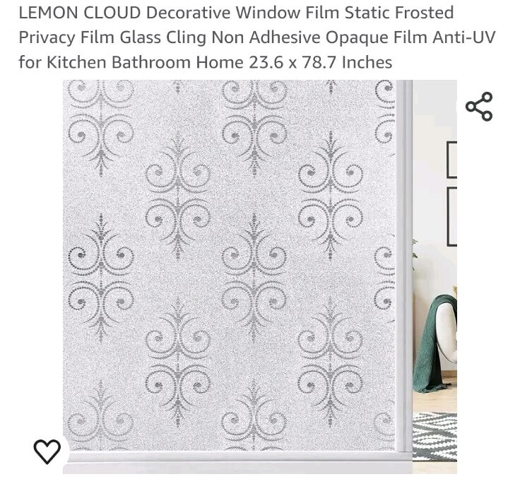 Decorative Window Film Static Frosted Privacy Film Glass Cling 23.6 X 78.7 Inchs
