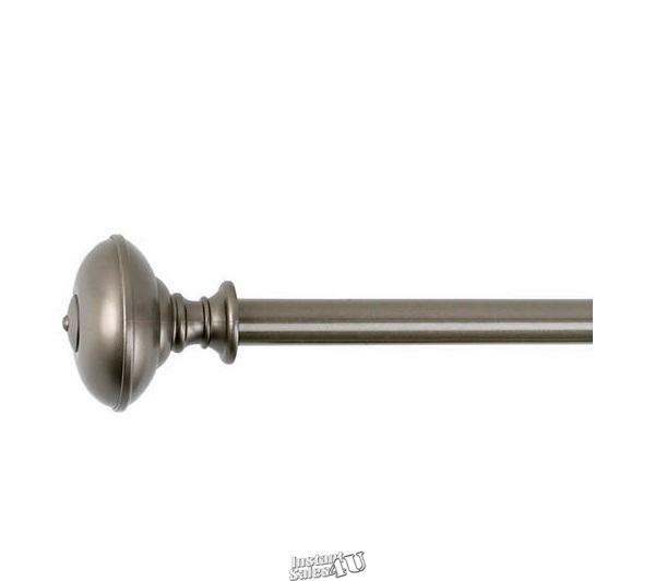 Achim Decorative Window Rod Set Othello Pewter Fits 48″-86″ 0.75″D Silver
