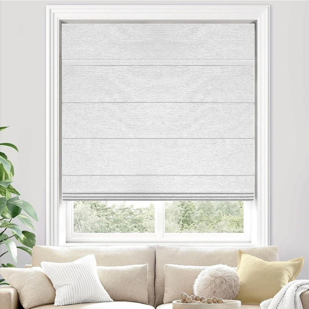 LazBlinds Cordless Bamboo Roman Shades, Roll Up Bamboo Blinds 36” W x 60” H