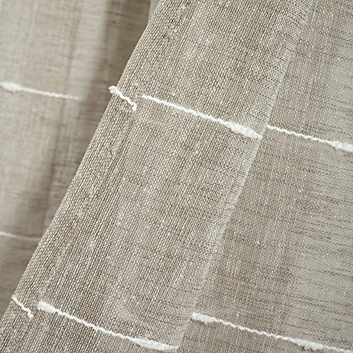 Farmhouse Textured Sheer Kitchen Window 20″W x 13″L (Pack of 2) Neutral