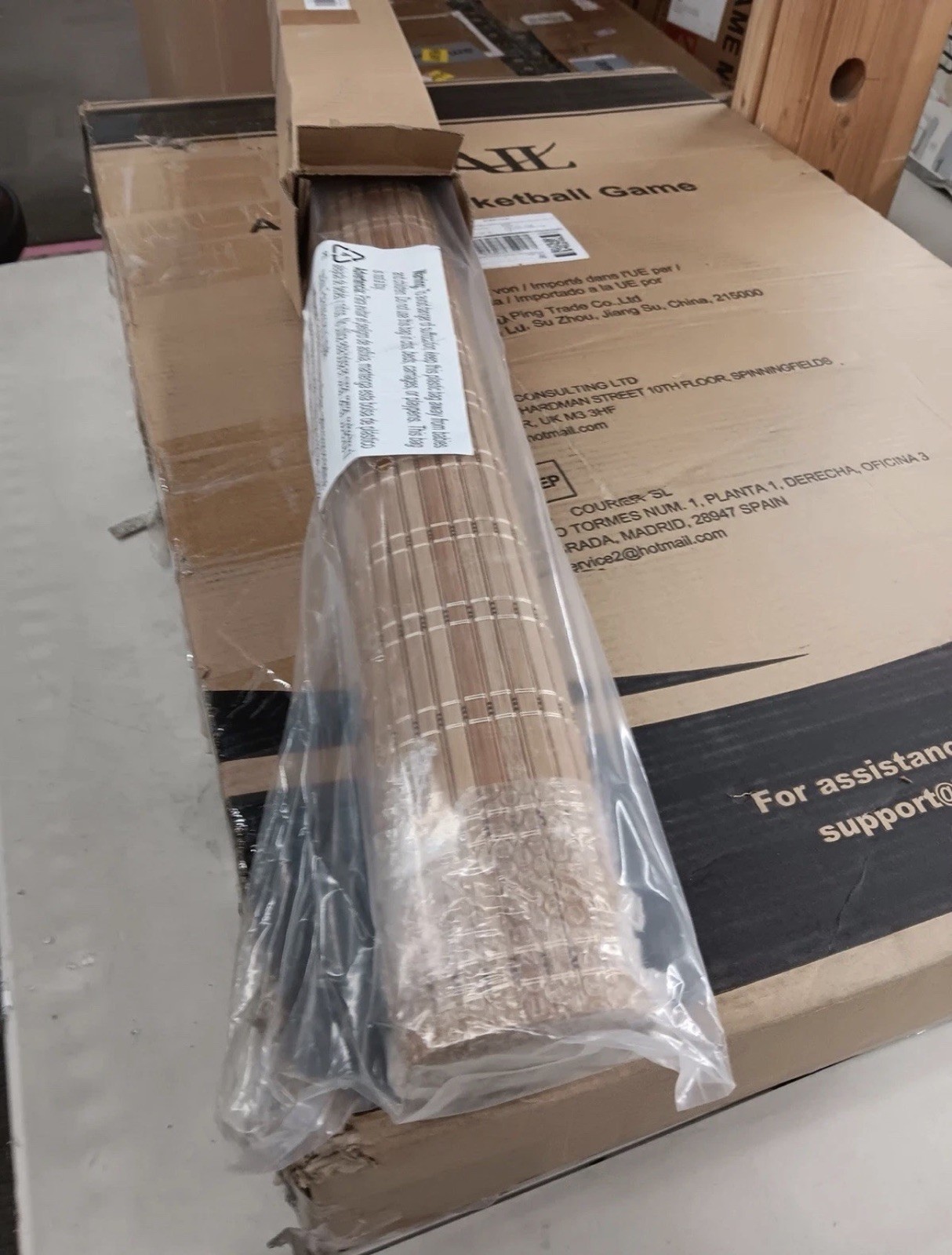 LazBlinds Cordless Bamboo Blinds, Roll Up No Tools 32”W X 60”H Brown