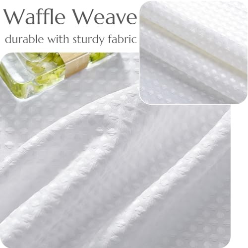 Valance Curtain for Kitchen Waffle Weave for 60″W x 18″L (Pack of 1) White