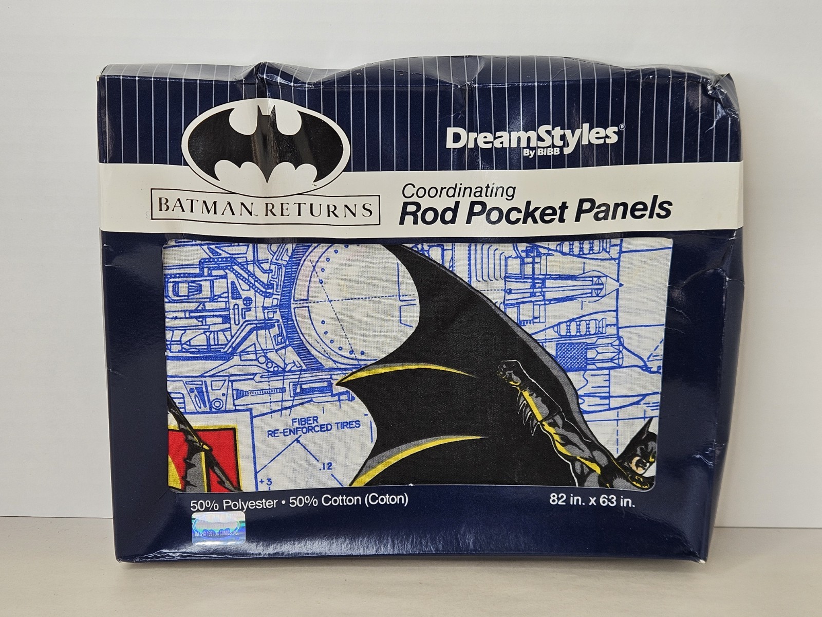 Vintage 1992 Batman Returns Coordinating Rod Pocket Panels 82×63 Curtain Drapes