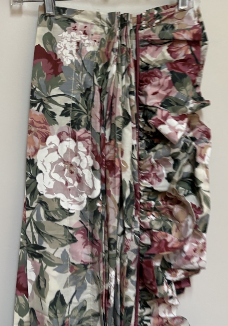 1 CROSCILL ARBOR ROSE CABBAGE PINK ROSES RUFFLED GATHERED VALANCE 84” X 17″