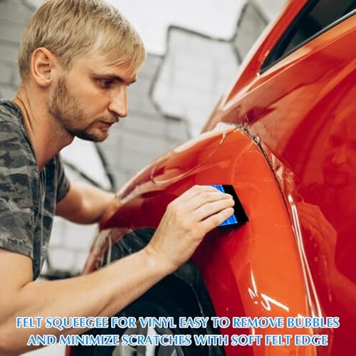 Mabor Vinyl Squeegee Tool, Blue Plastic Felt Squeegee for Vinyl Scraper for
