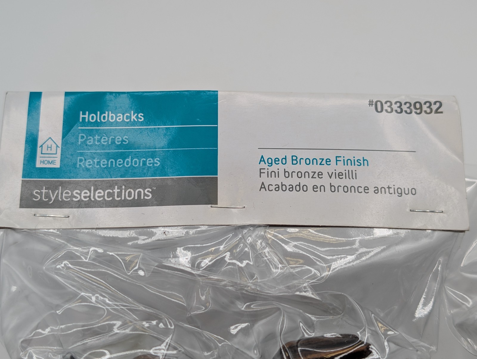 Style Selections Curtain Holdbacks Aged Bronze 0333932 27823HBVB Pair New Open B