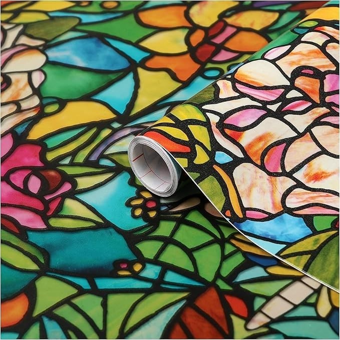Privacy Window Film Self-Adhesive 17 by 78 Inch Vinyl Spring Chapel Tulia