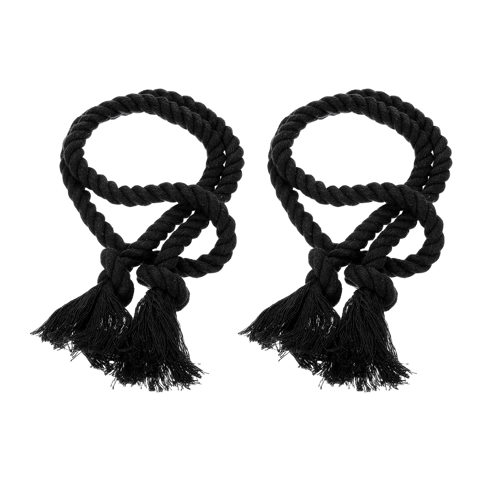 2pcs Curtain Ties, 30″ Polyester Shutters Tablecloths, Black