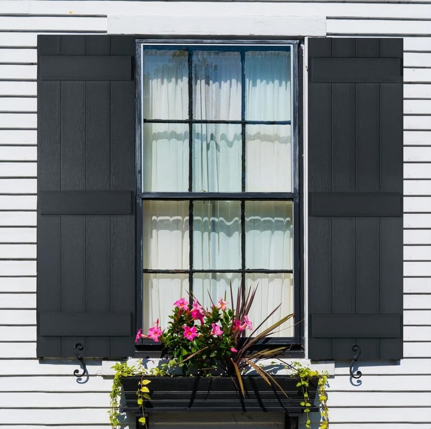 Polaris Homeside 4 Board and Batten Joined Vinyl 14.5″W x 39″H, 050 Black