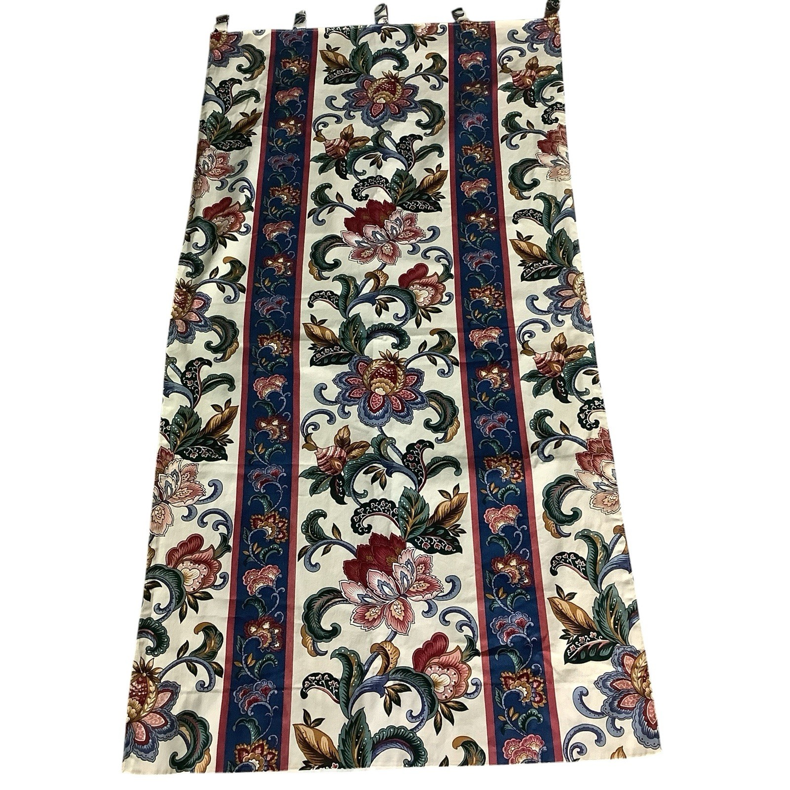 3 Vintage Floral Tab Top Curtain Panel Cottagecore Grandmillennial Lined Drapery