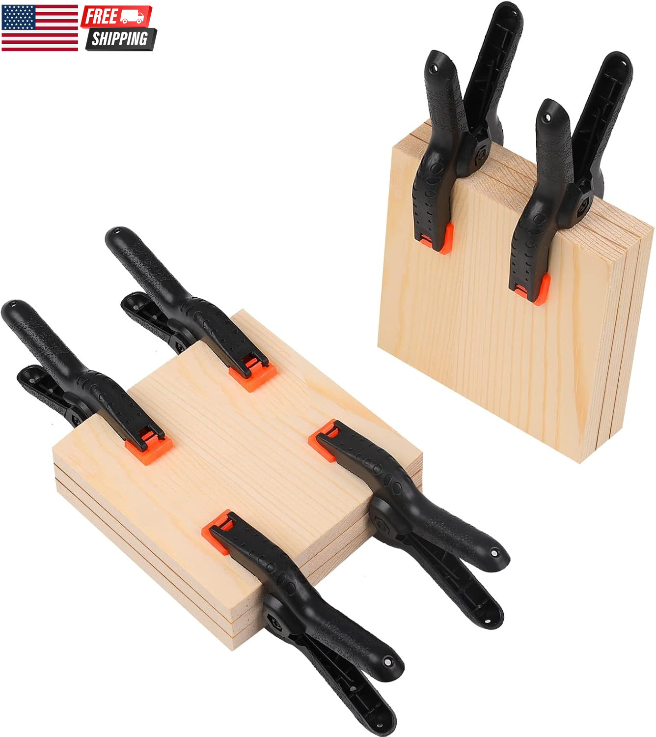 4 Pack Spring Clamps, 6Inch Plastic Clips, Backdrop Clips, Big Clamps Heavy Duty