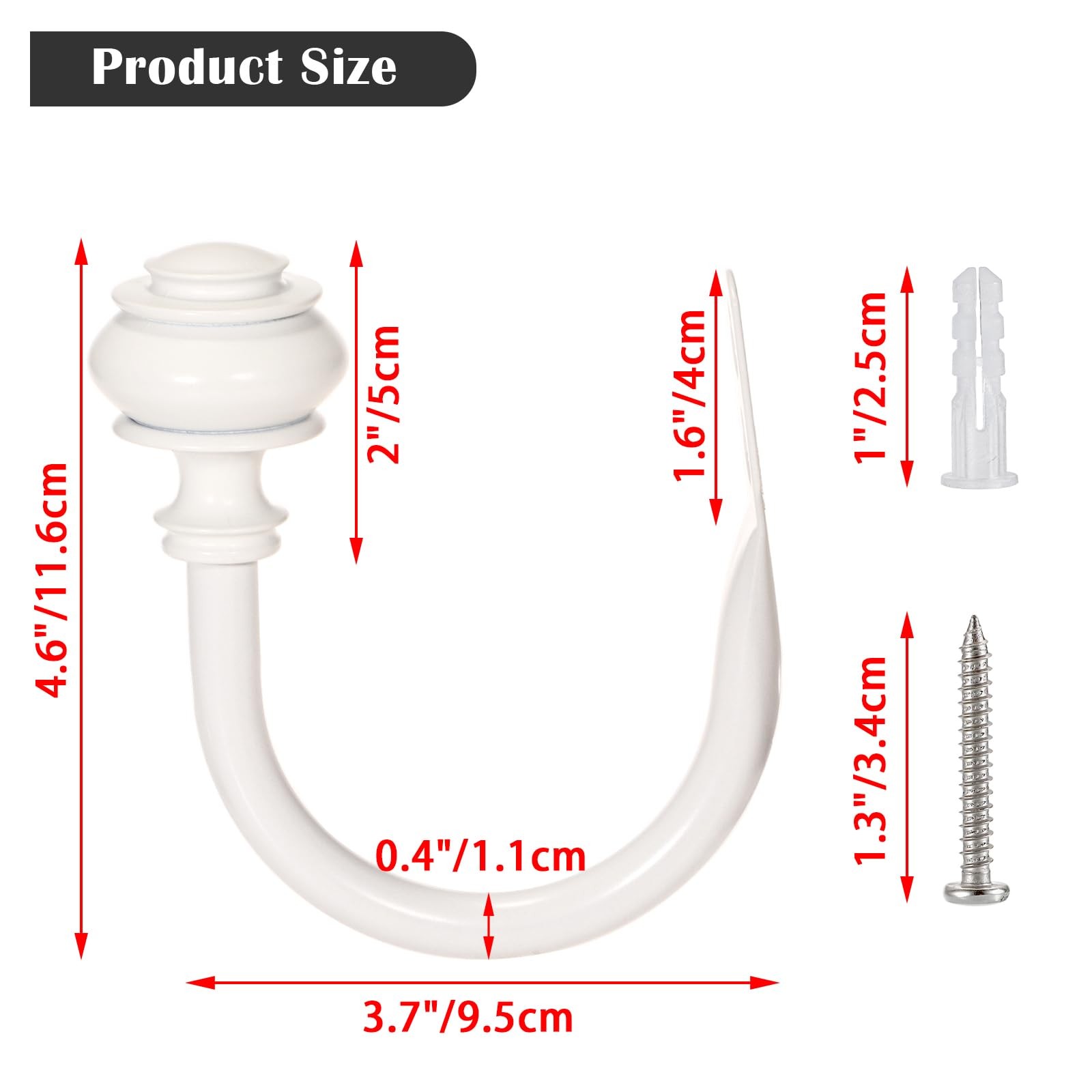 Set of 2 Decorative Curtain Holdbacks,Elegent Wall Mounted Aluminum Alloy Win…