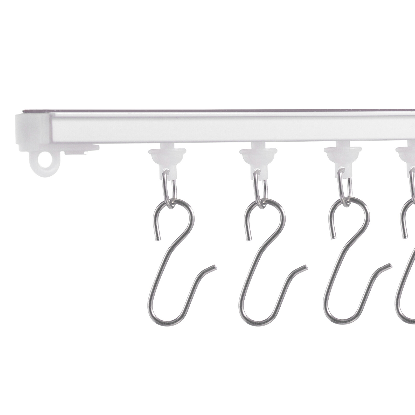 Ceiling Curtain Track Set 9.9 FT/3 Meter Self Adhesive Room Divider White