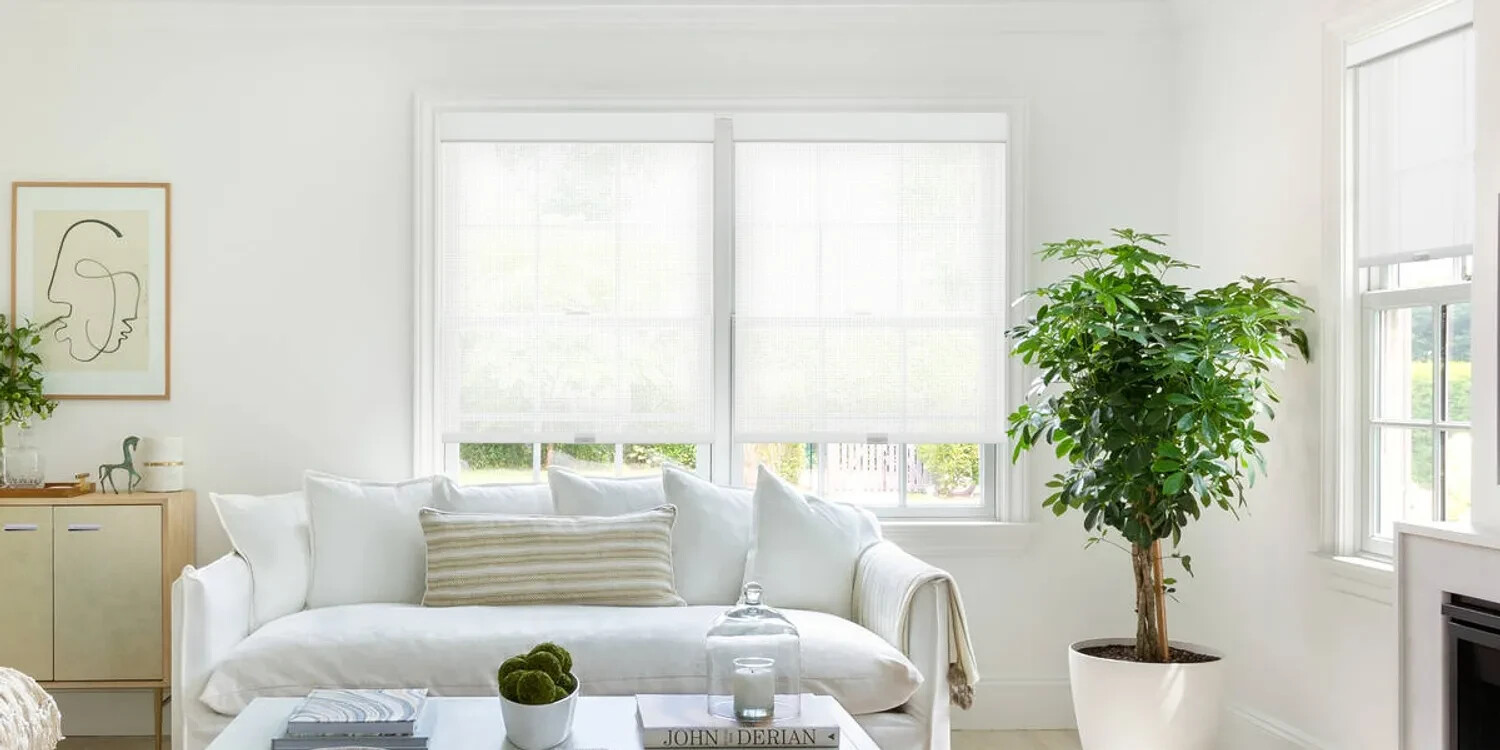 Clearence Sale White 5% Openness Free-Stop Solar Mesh Roller Shades with Valance