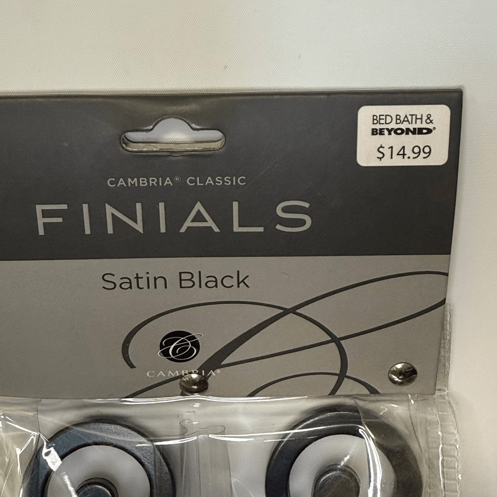 Cambria Classic Finials satin black 5” NIB