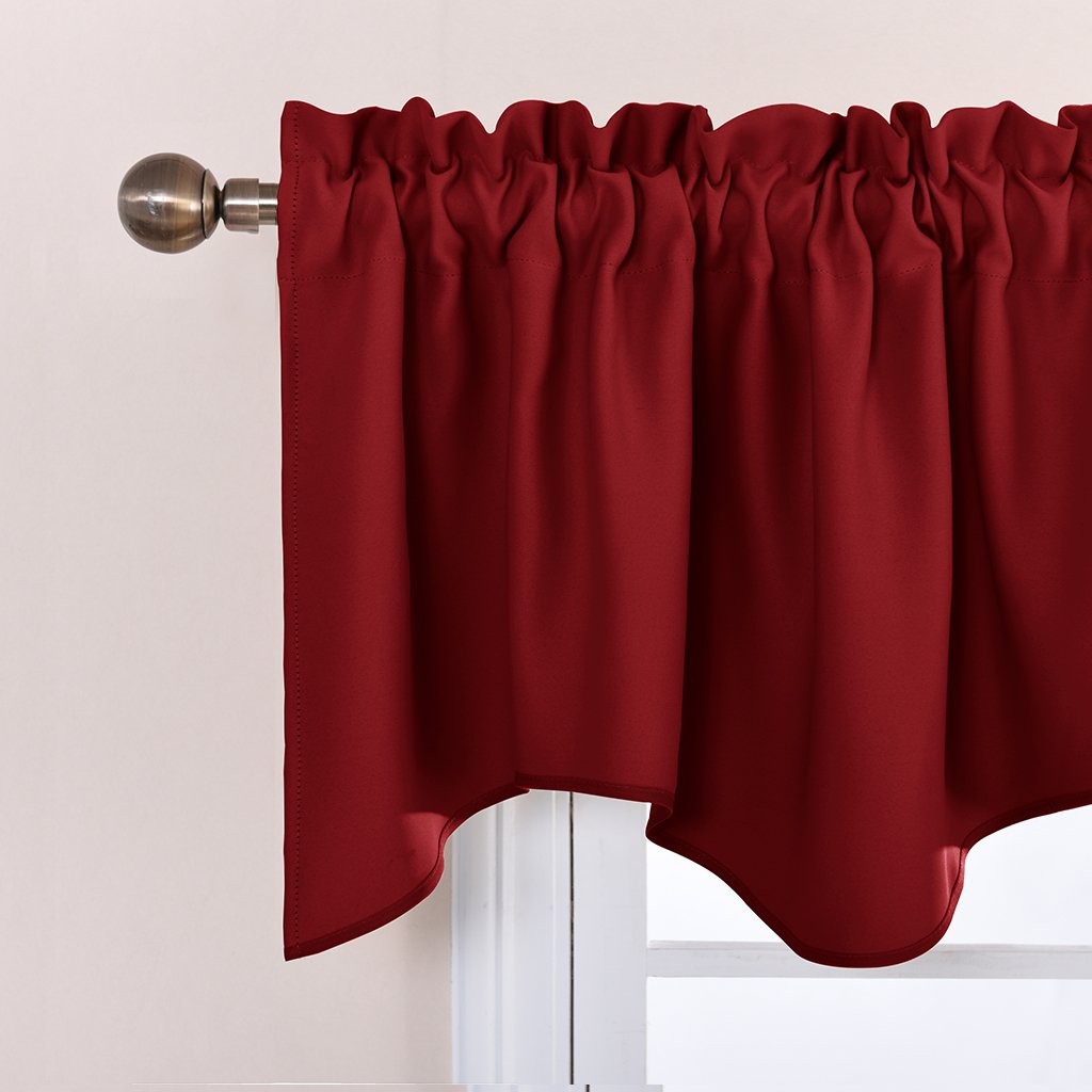 Window Valance – Burgundy Red Blackout Valance Elegant 52 inches by 18 inches…
