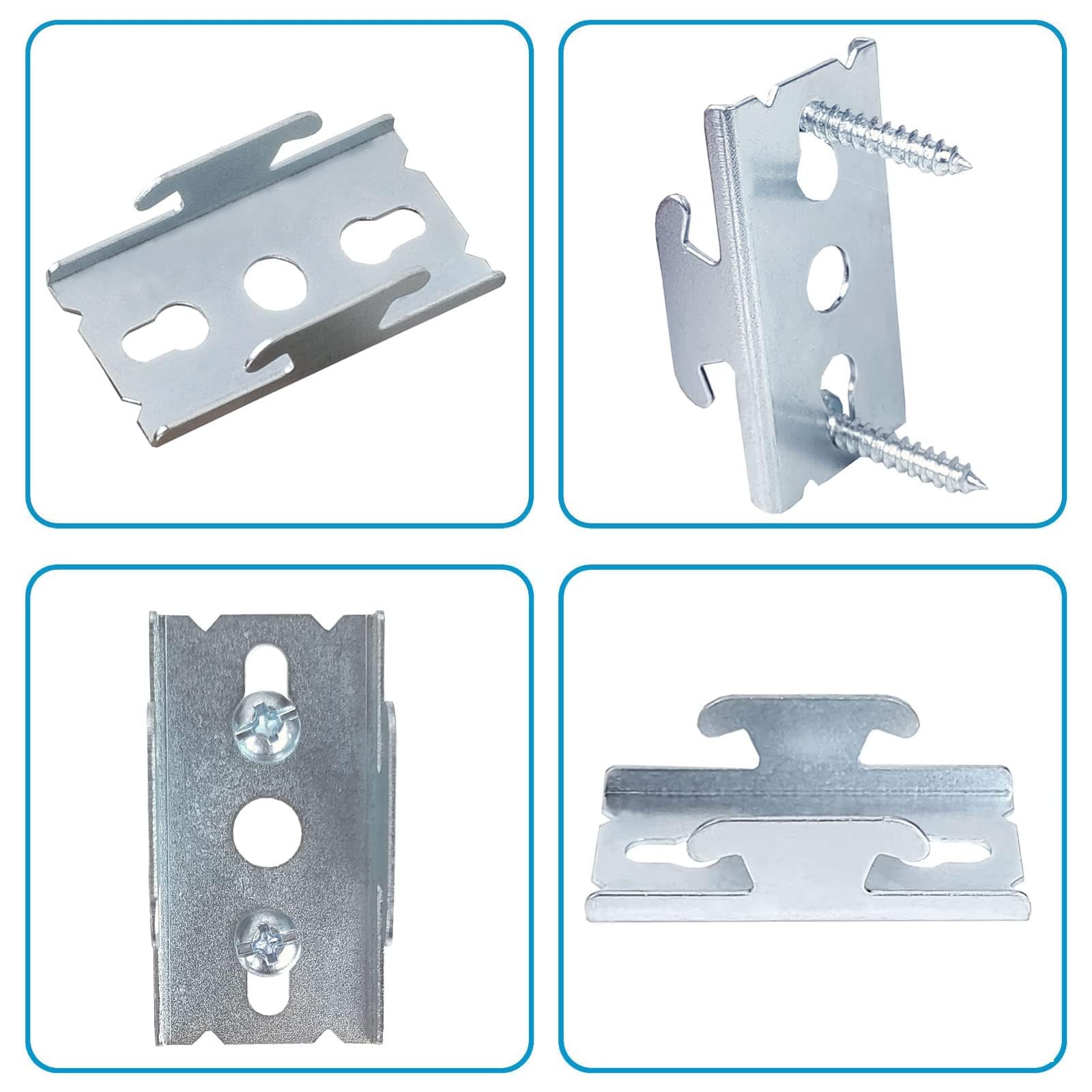 Kowibcl Double Curtain Rod Bracket, 6 Pcs Curtain Hooks with Screws, Wall Mou…