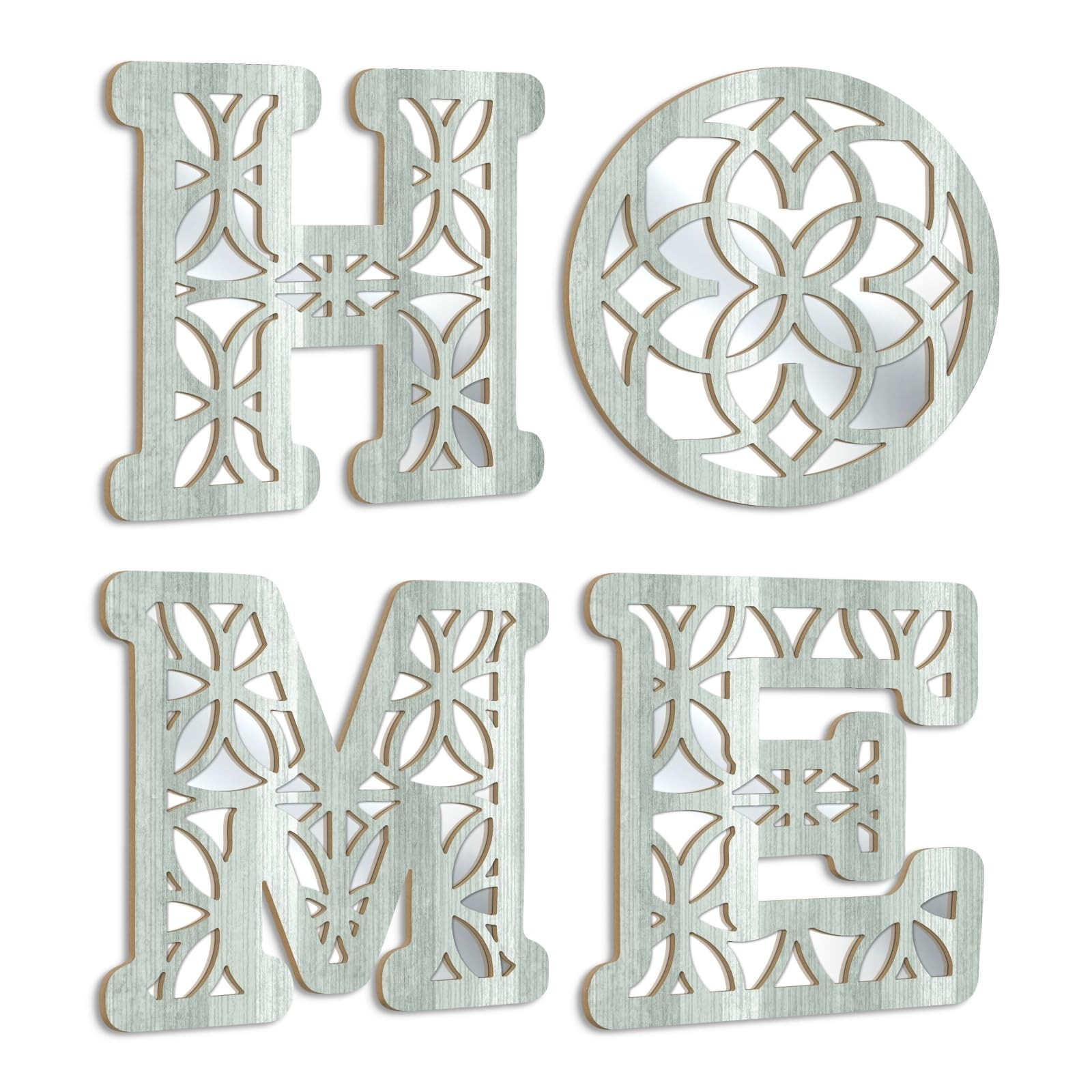 Home Letters Wall Decor, Home Wall Art Letters Set with Acrylic Mirror Surfac…