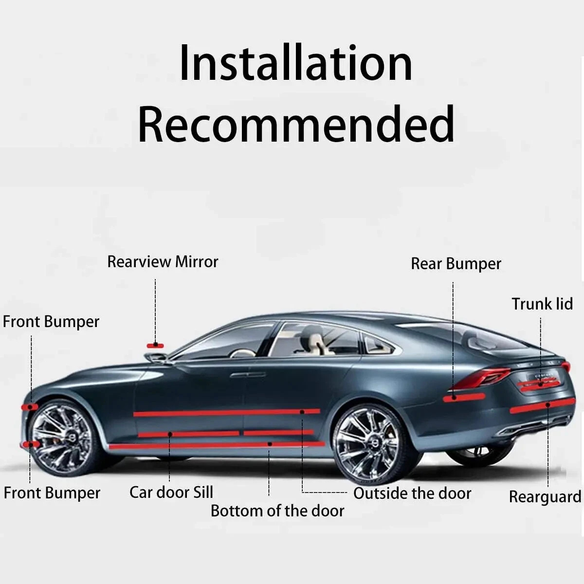 Carbon Fiber Car 3D Tape Sticker Door Mirror Self Adhesive Paste Protector Strip