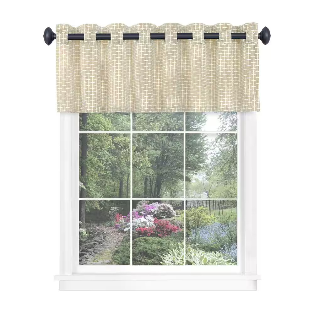 Bedford Light Filtering Window Curtain Valance – 58X13 – Tan