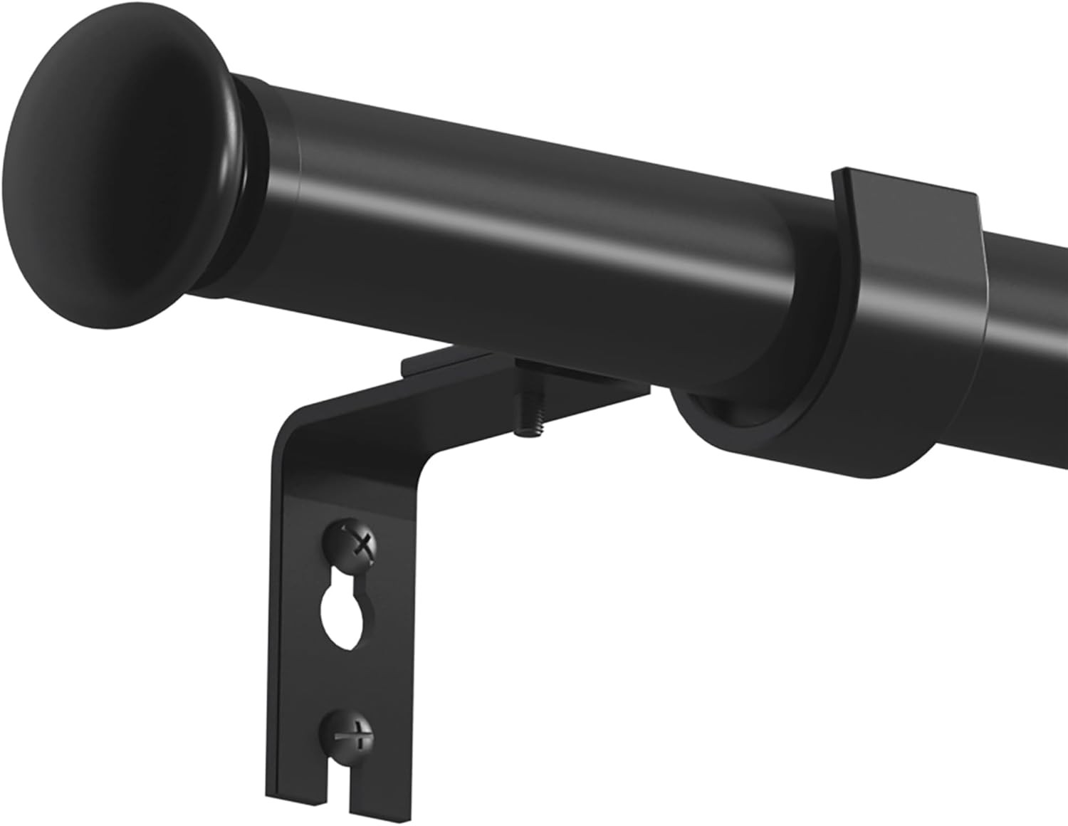 Curtain Rods for 33-96 Inch Windows,1 Inch Adjustable Heavy Duty Black Rods with