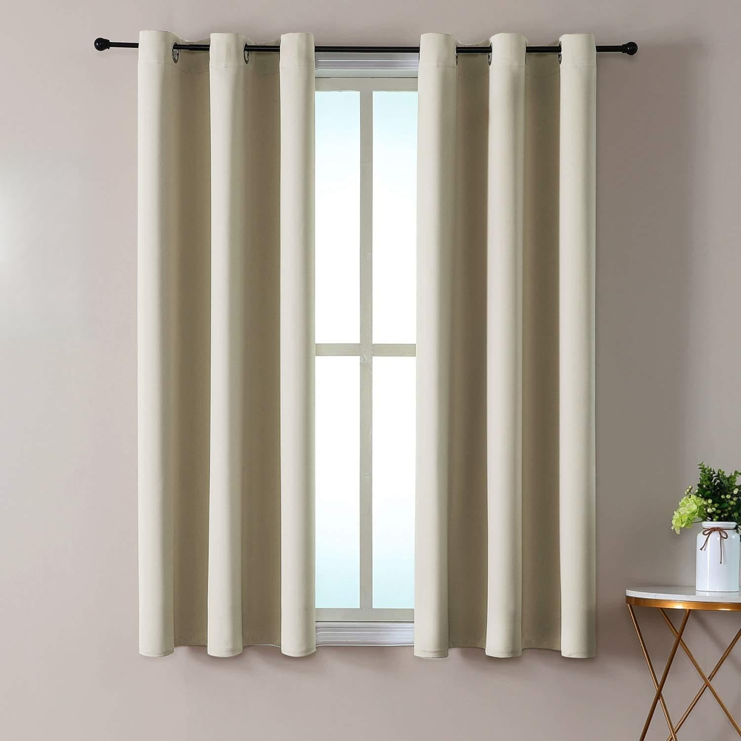 Small Window Curtains 40 Inches Long for Bedroom – Grommet Short Thermal Insulat