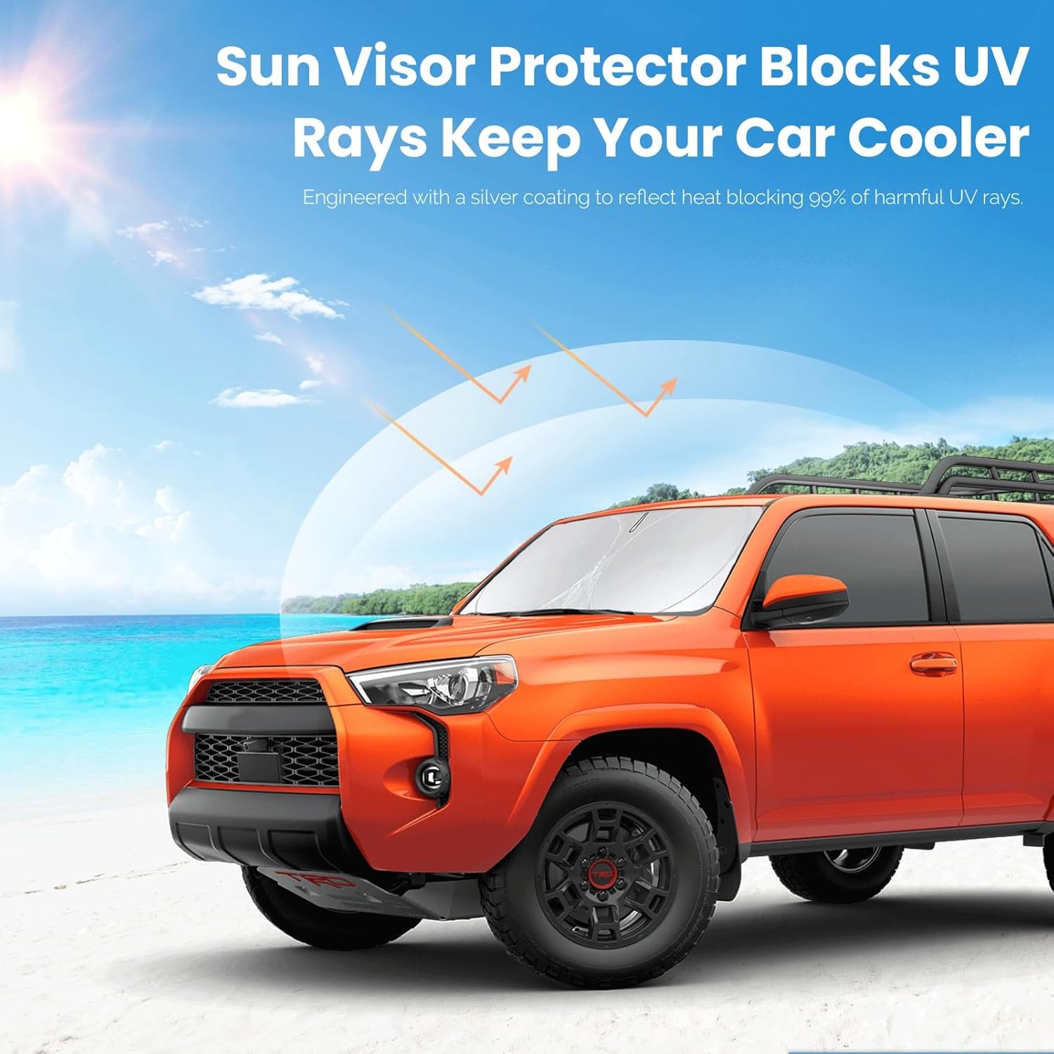 Car Windshield Sun Shade for 4Runner 2003-2009-Sunshade for Front Window Cover C