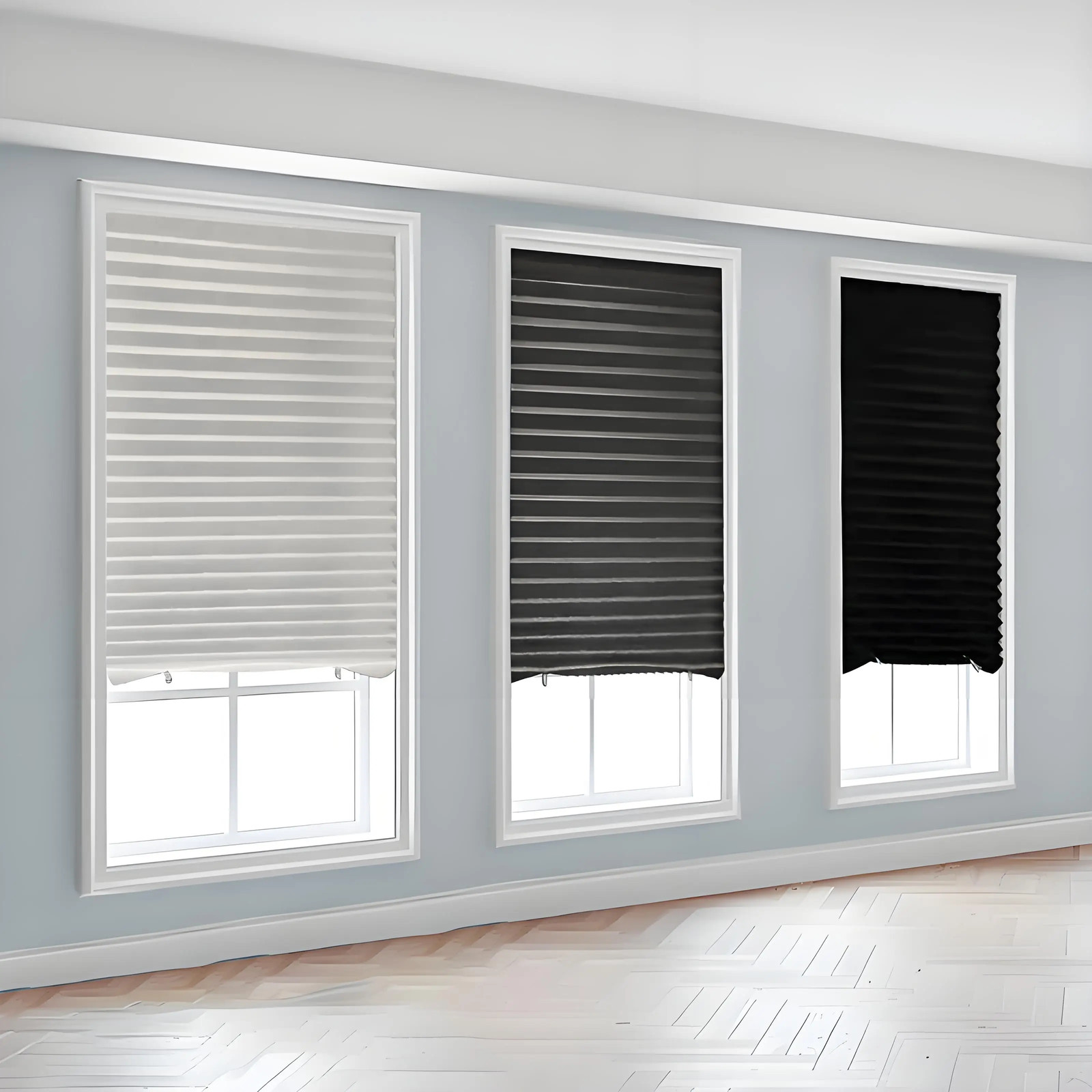 Self-Adhesive Pleated Blind High Shading Non-Woven Window Shade Bathroom Kitchen