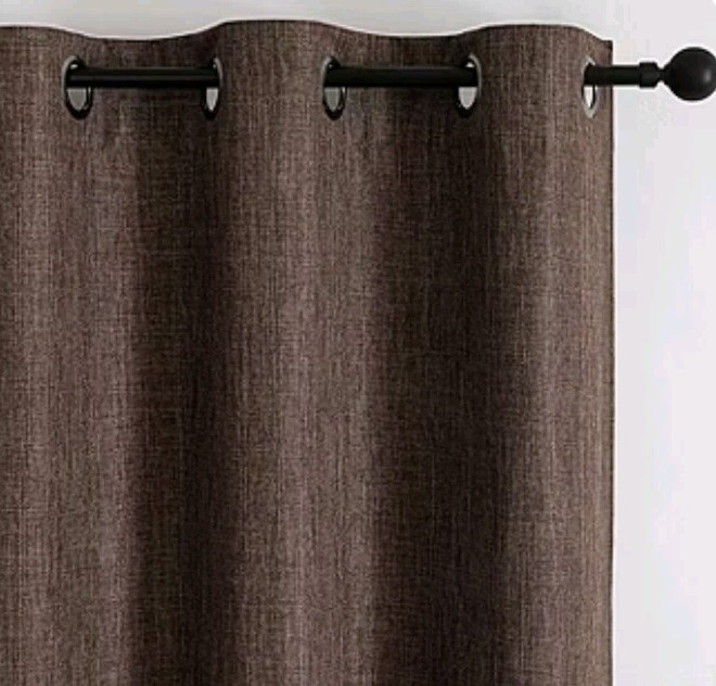 1 Pair Max Blackout Emerson Solid Grommet 100% Blackout 38×84 Dark Mocha