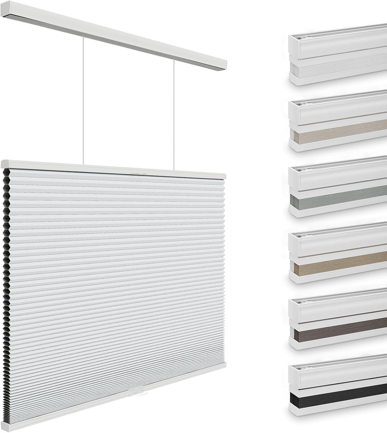 Cordless Blackout Cellular Shades, Top Down Bottom Up, 44″x72″, White