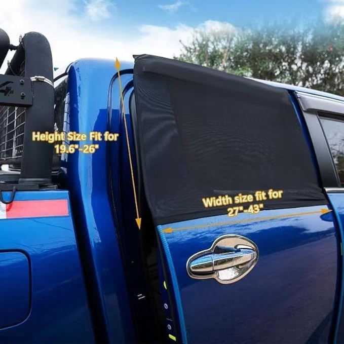 Car Rear Side Window Shades for Pickup Trucks,7 Seats Larger SUVs, Breathable…