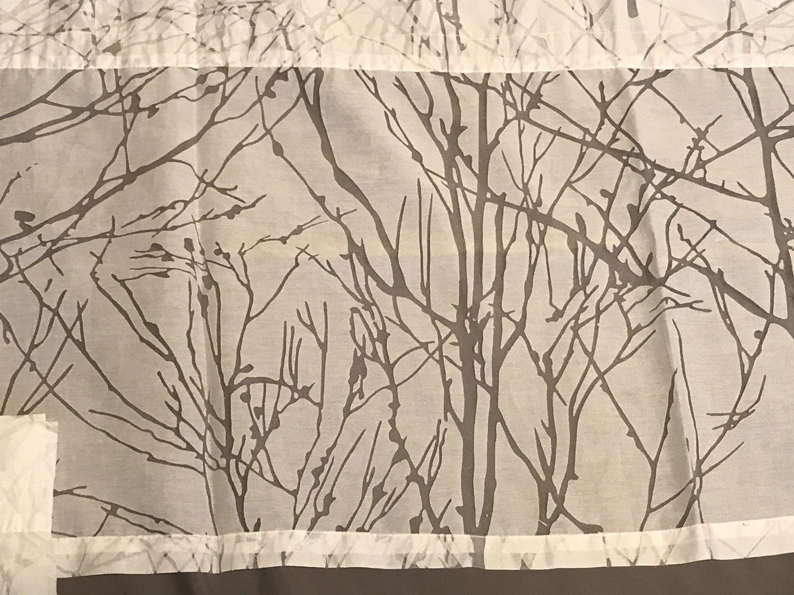 Set Of 6 Valances Part Translucent Part Sheer Tree Silhouette 18×54” Each