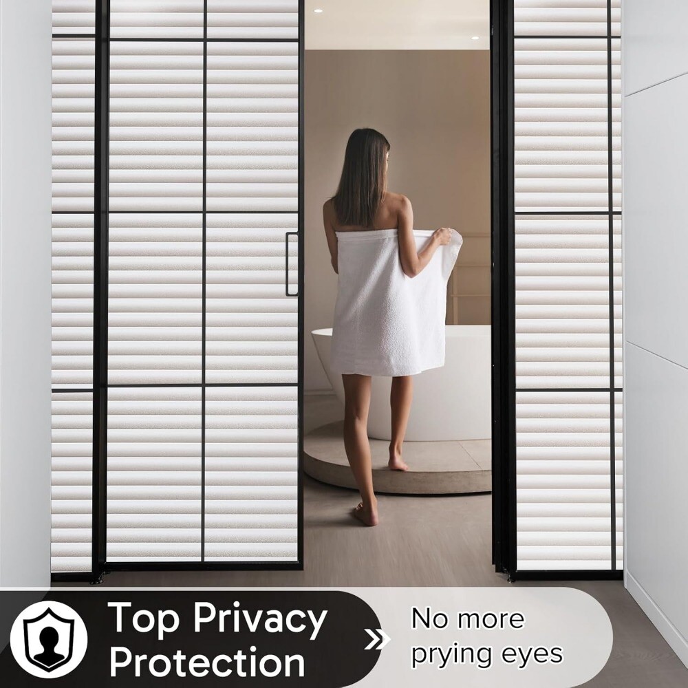 rabbitgoo Window Privacy Film Frosted Blinds Static Cling Anti-UV for Bathroom