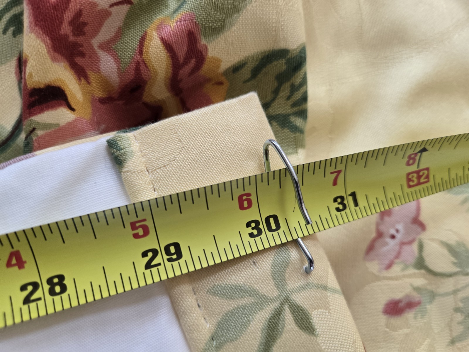 2 Custom English Country Cottage Rose Yellow Multi Pinch Pleat Drapes W30xL86